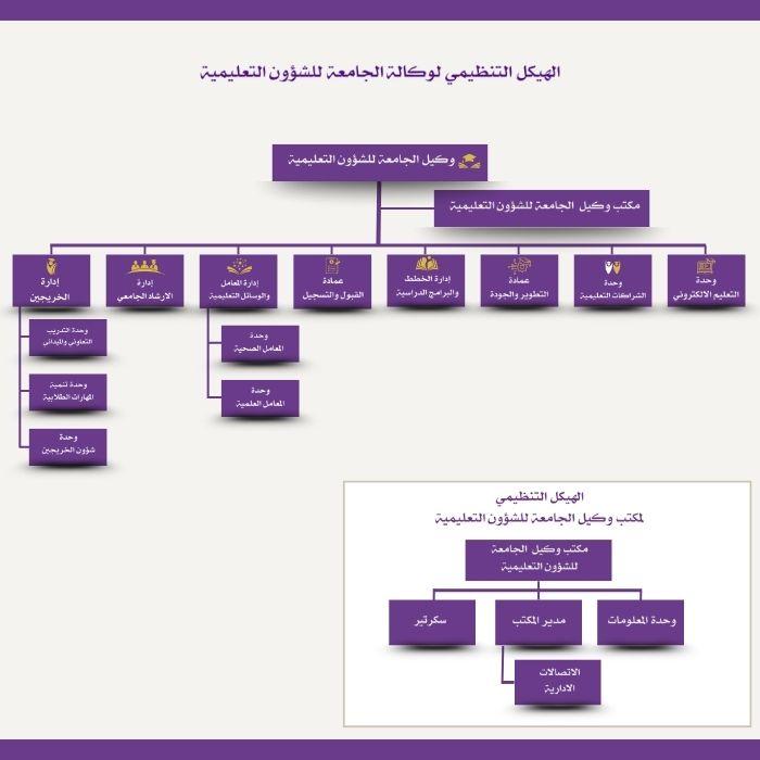 الهيكل التنظيمي لوكالة الجامعة للشؤون التعليمية