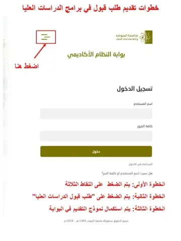 بوابة القبول للدراسات العليا