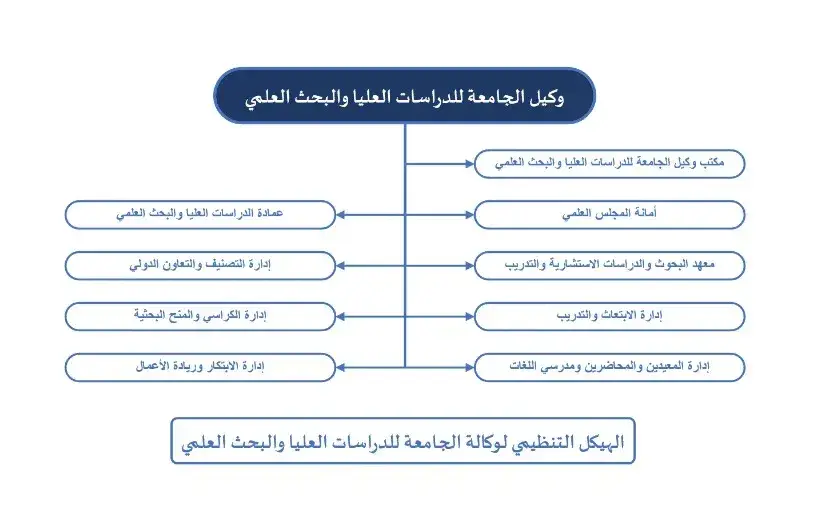 الهيكل التنظيمي لوكالة الجامعة للدراسات العليا والبحث العلمي
