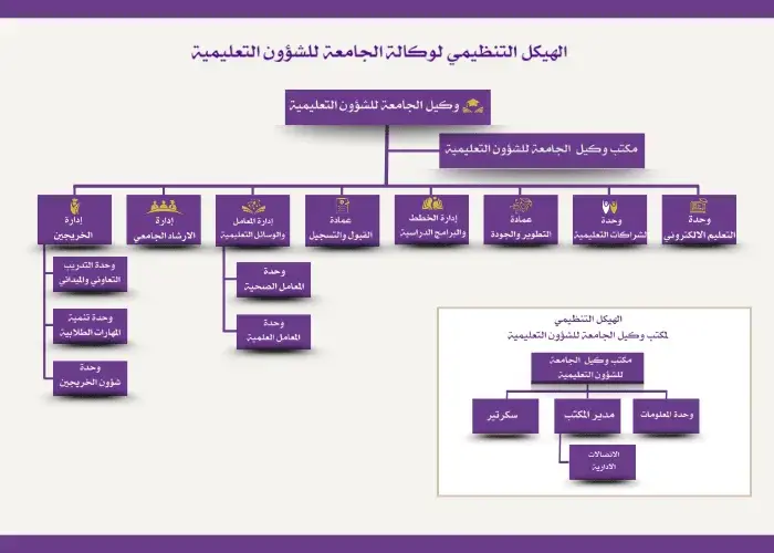 الهيكل التنظيمي لوكالة الجامعة للشؤون التعليمية