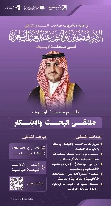 ملتقى البحث والابتكار  بجامعة الجوف 