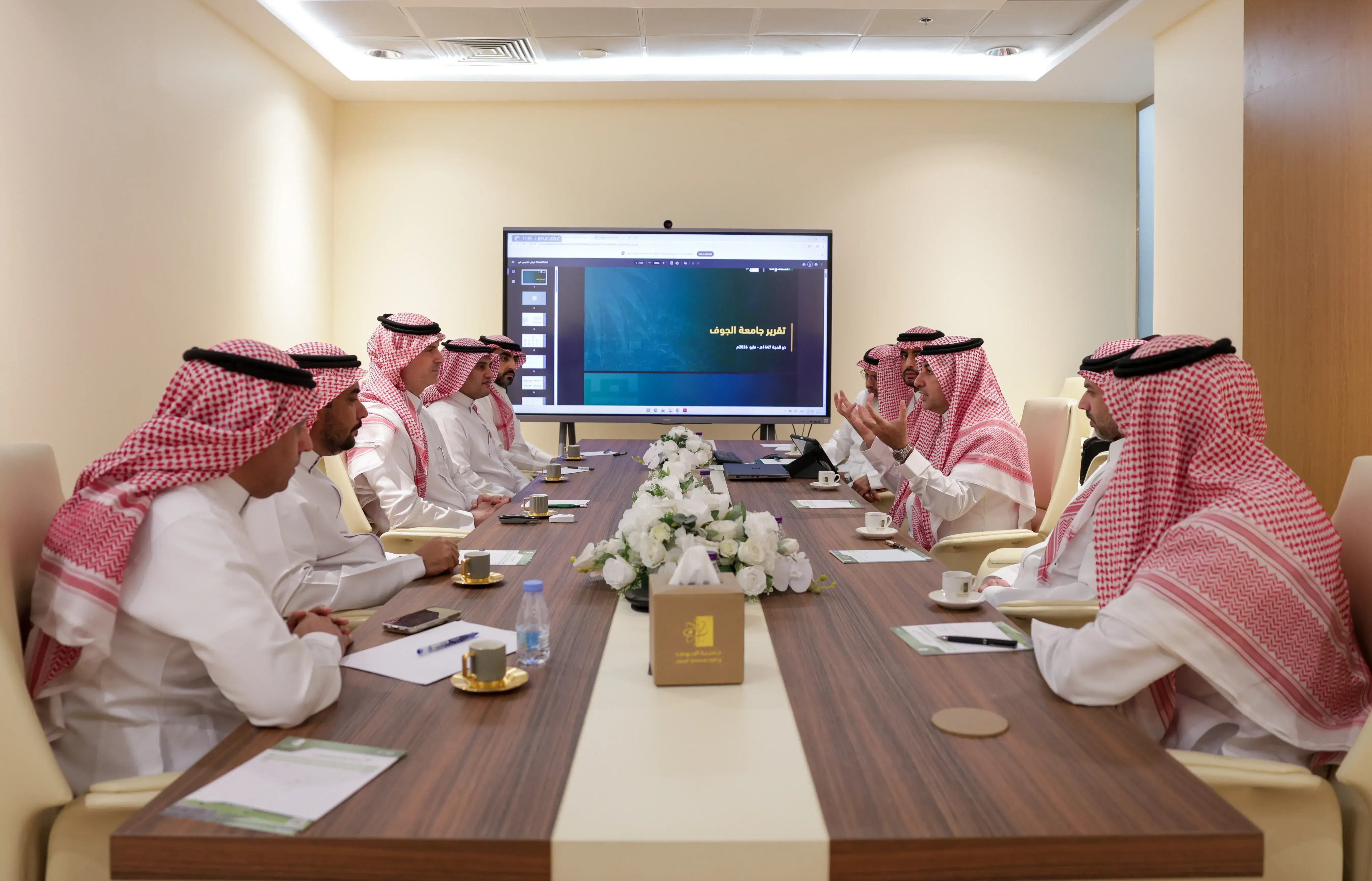 Jouf University President Receives General Secretary of the University Higher Education Fund