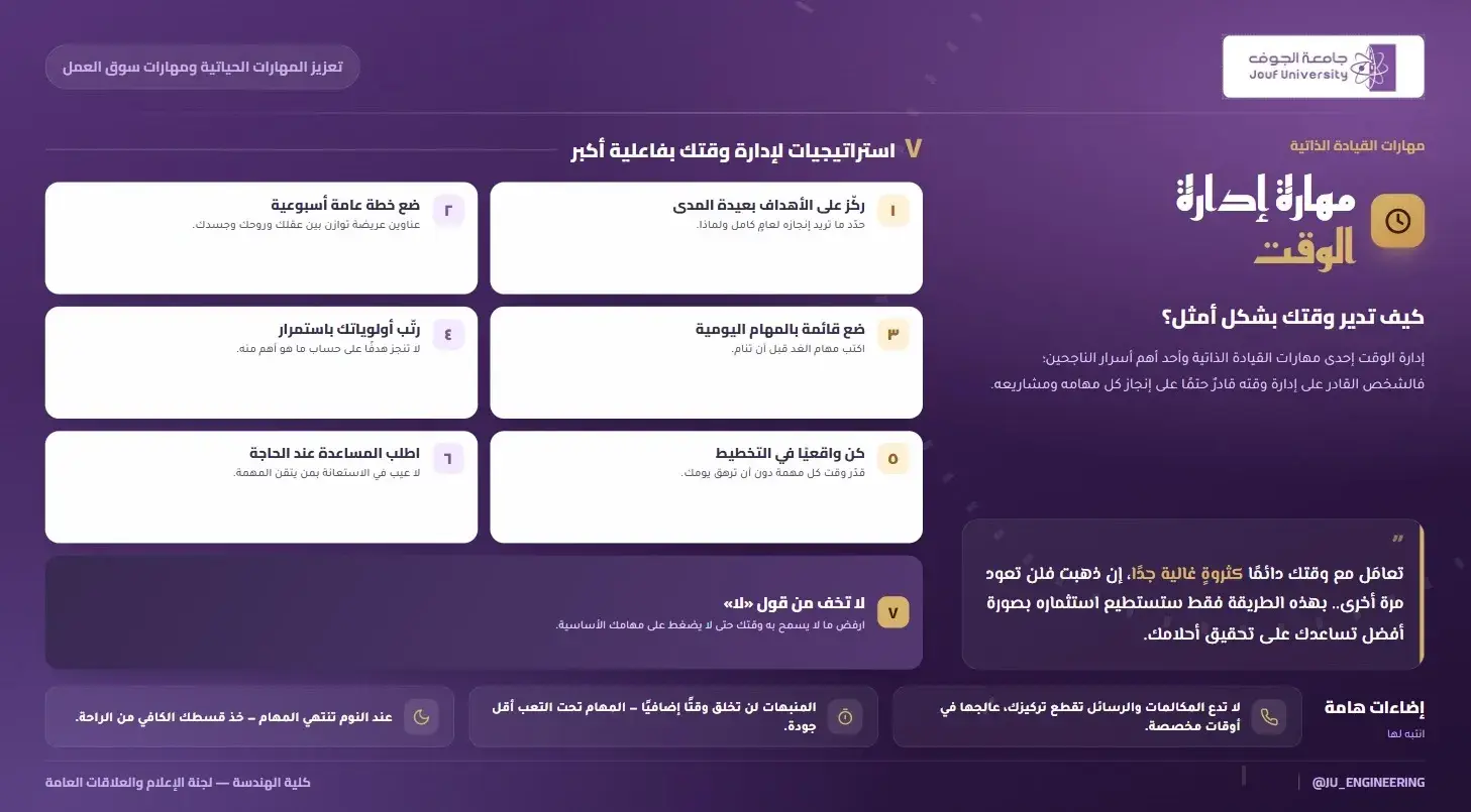 مهارة إدارة الوقت