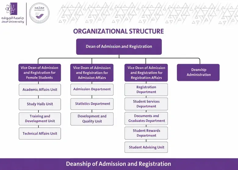 Organizational Structure of the Deanship of Admission and Registration