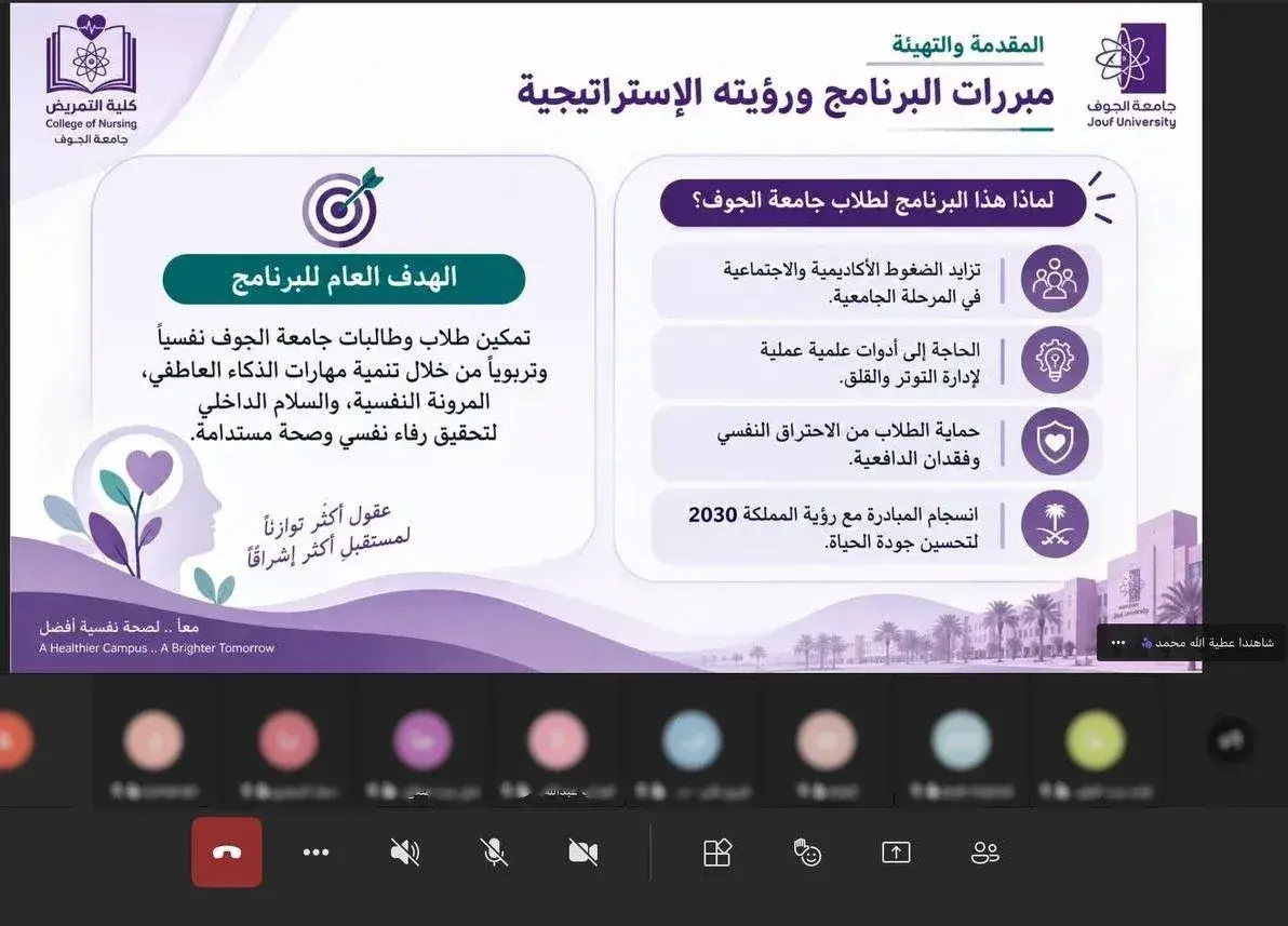 Workshop for Jouf University Students Promotes Mental Health