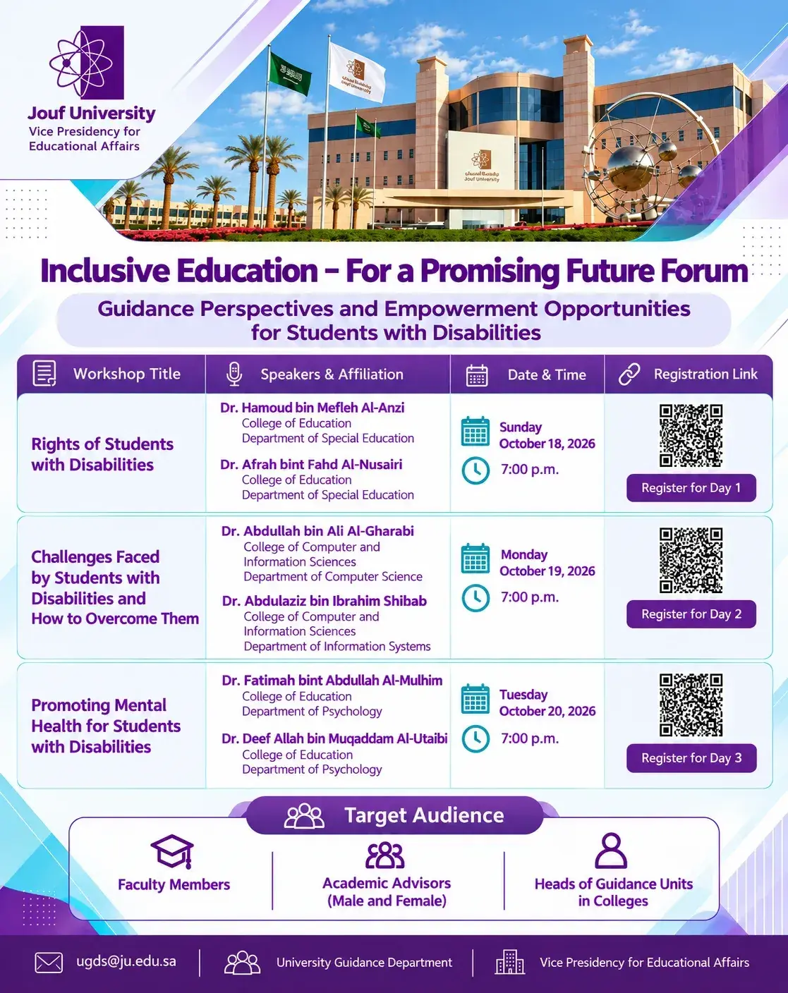 Inclusive Education – For a Promising Future Forum to Empower Students with Disabilities at Jouf University